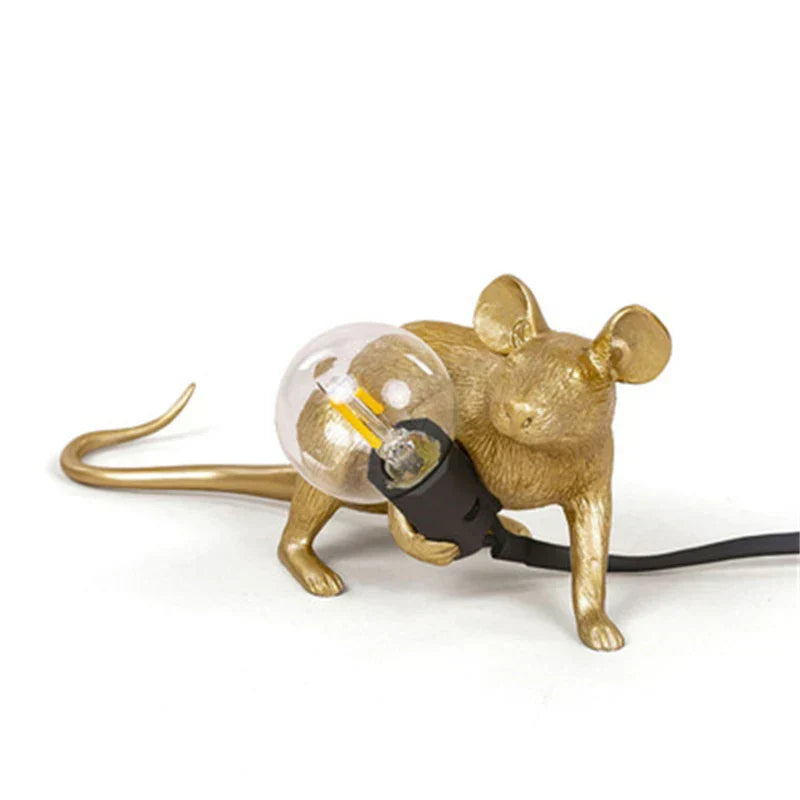Moderne LED Tier Tischlampen: Resin Ratte, Katze und Eichhörnchen Nachtlichter