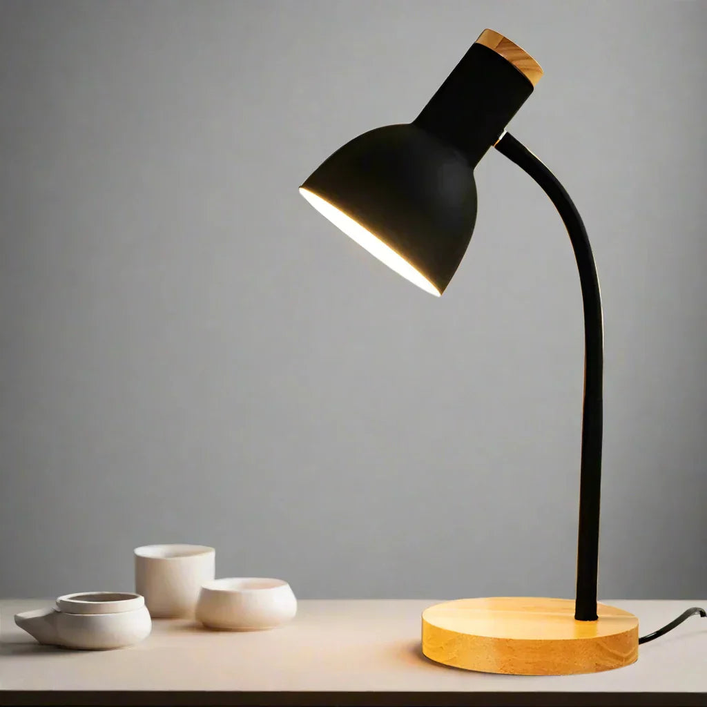 Herbst- und Winterbeleuchtung | Nordeuropäische kreative Holzkunst Eisen LED-Schreibtischlampe - Moxie