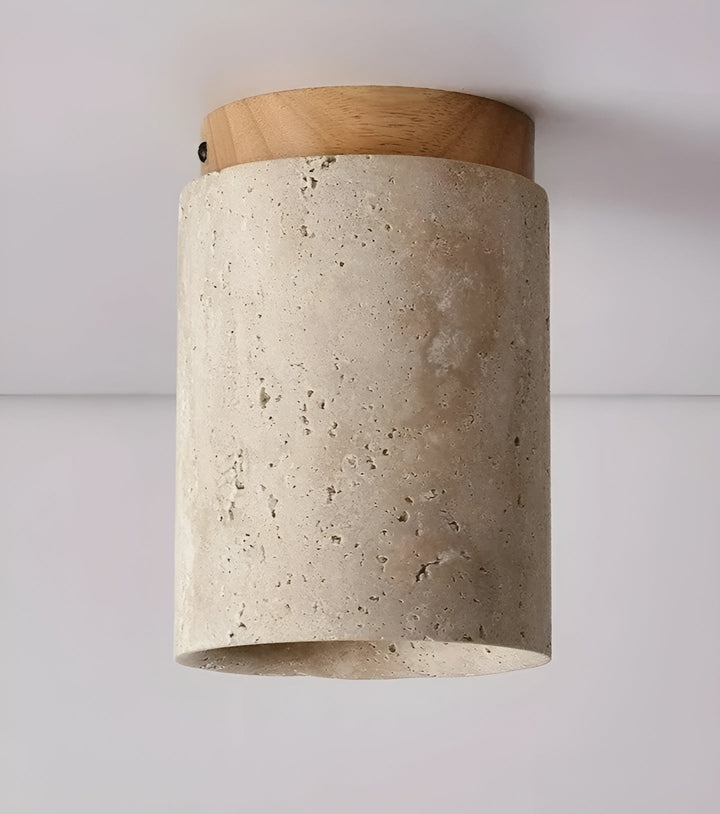 ZenElegance Wabi Sabi Luxus Deckenbeleuchtung - Natur Travertin LED