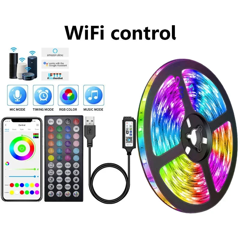 USB RGB LED Streifenlichter mit App-Steuerung für Raum- & TV-Hintergrundbeleuchtung Deko