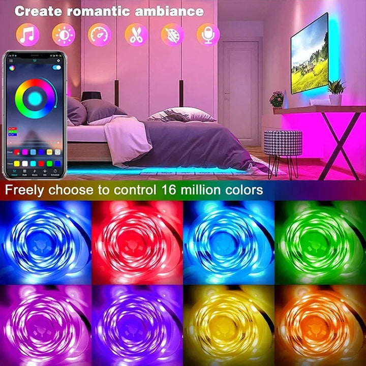USB RGB LED Streifenlichter mit App-Steuerung für Raum- & TV-Hintergrundbeleuchtung Deko