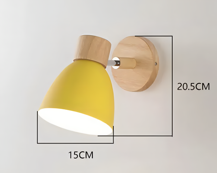 Nordic-moderne hängende Schalter-Wandlampe aus Holz