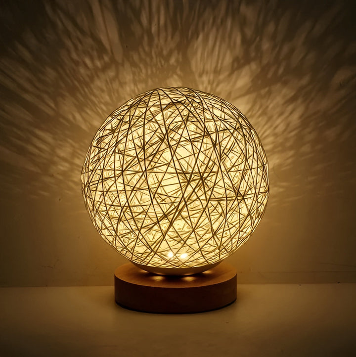 TwineGlow Licht - Moderne USB aufladbare Rattan Tischlampe