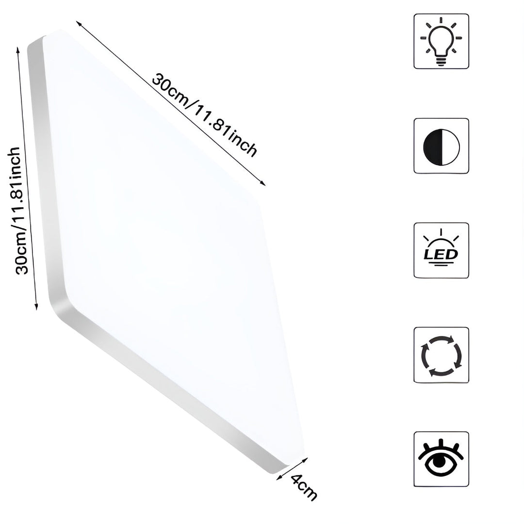 Quadratische LED-Deckenleuchte – Gleichmäßiges, Angenehmes Licht | Suitable für Wohnzimmer & Badezimmer