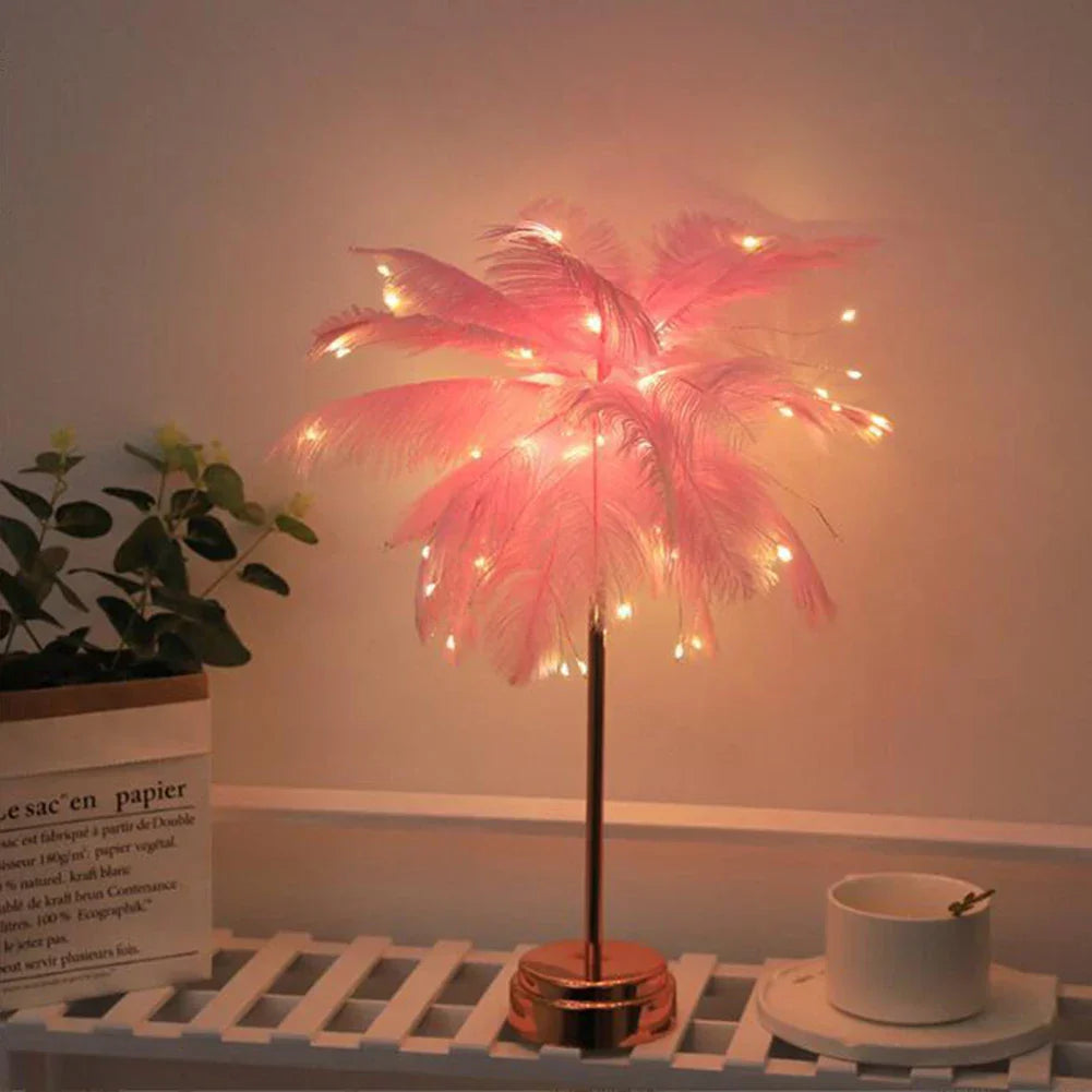 LED Frühlings-Tischlampe Nachttischlicht USB-betrieben Fernbedienung Nachttischlampen