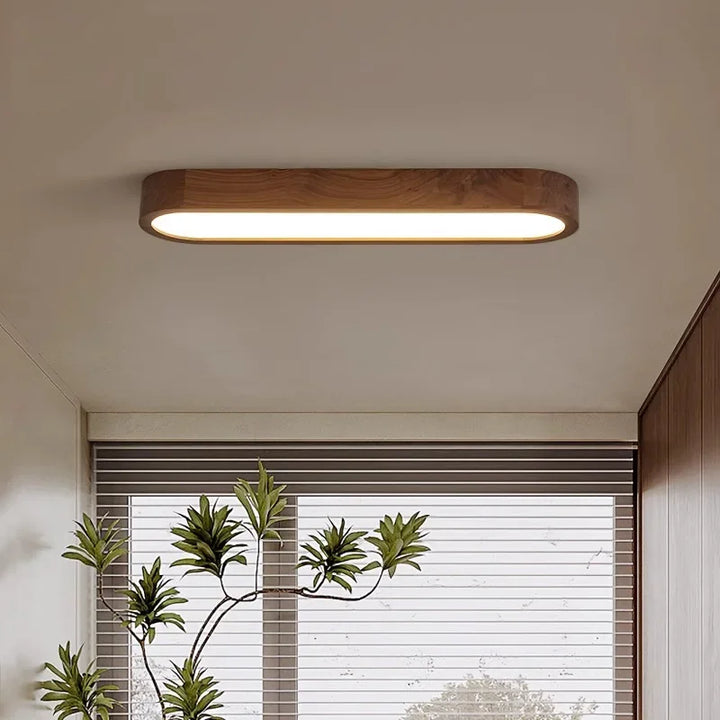 Energiesparende Holz-LED-Deckenlampe