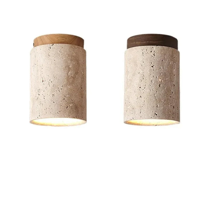 Travertin-Deckenleuchte - Raffinierte Eleganz - Sanftes Licht - Einzigartiges Design