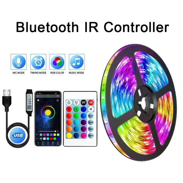 USB RGB LED Streifenlichter mit App-Steuerung für Raum- & TV-Hintergrundbeleuchtung Deko