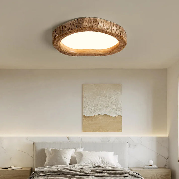 Rustikale LED-Deckenlampe mit Holzlook - Auralog