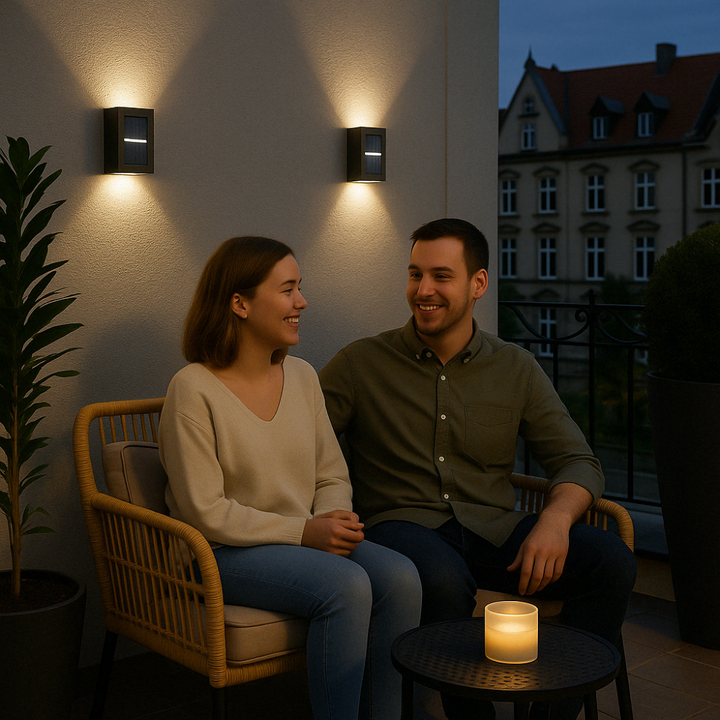 SolarGlow Luxe Solar Wandleuchten – Kabellos, Stilvoll & Bereit Für Schwüle Abende