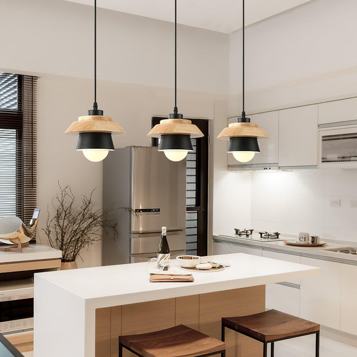 NordicMacaron Luxus Deckenlampe - Skandinavisches Design mit Holzfinish