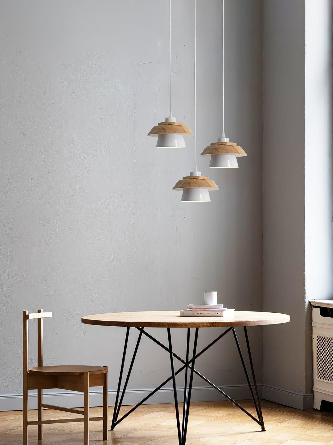 NordicMacaron Luxus Deckenlampe - Skandinavisches Design mit Holzfinish