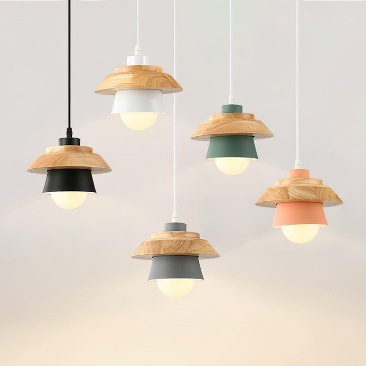 NordicMacaron Luxus Deckenlampe - Skandinavisches Design mit Holzfinish