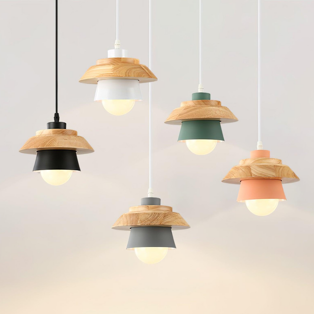 NordicMacaron Luxus Deckenlampe - Skandinavisches Design mit Holzfinish