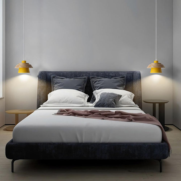 NordicMacaron Luxus Deckenlampe - Skandinavisches Design mit Holzfinish