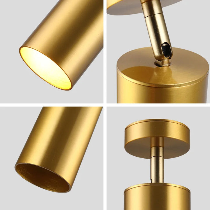 Moderne schwenkbare LED-Deckenleuchte in Gold – Verstellbare Beleuchtung für Wohn- und Arbeitsbereiche