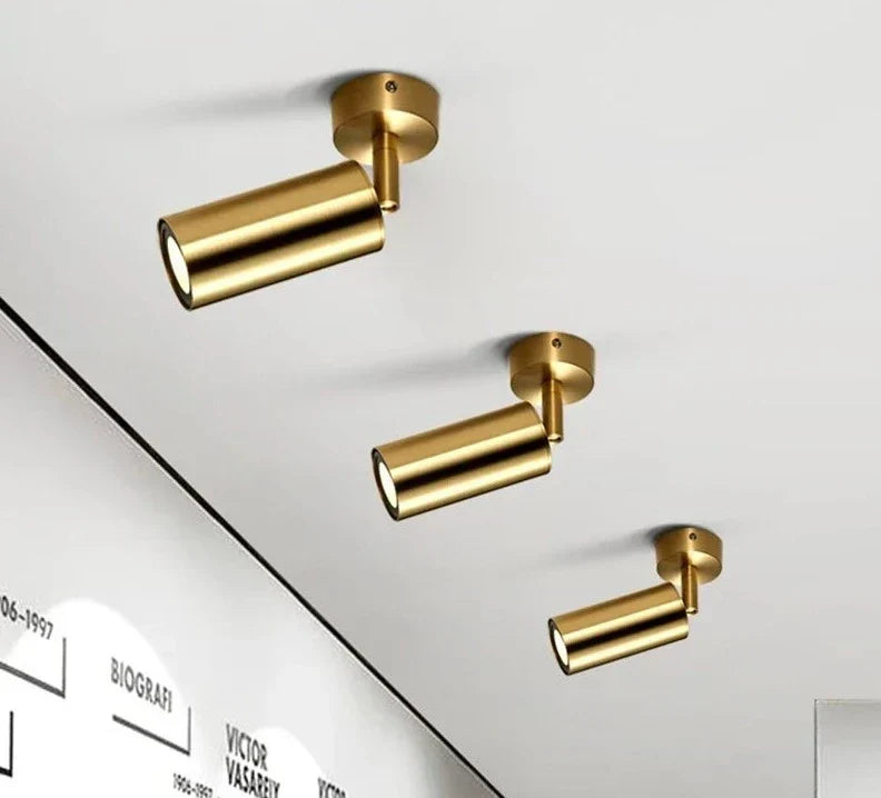 Moderne schwenkbare LED-Deckenleuchte in Gold – Verstellbare Beleuchtung für Wohn- und Arbeitsbereiche