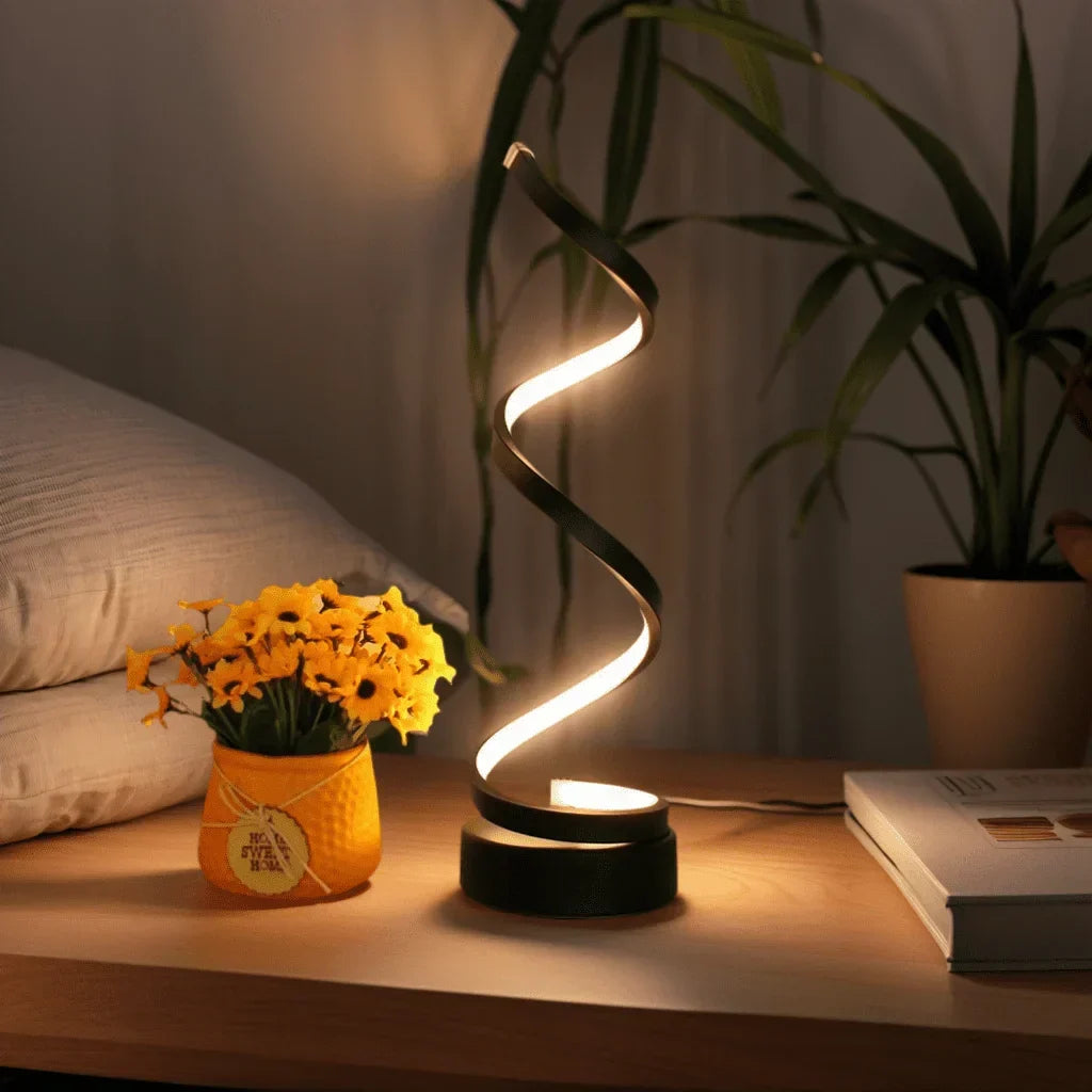 SpiralLight LED Tischlampe mit dimmbarem Licht und Touch-Steuerung
