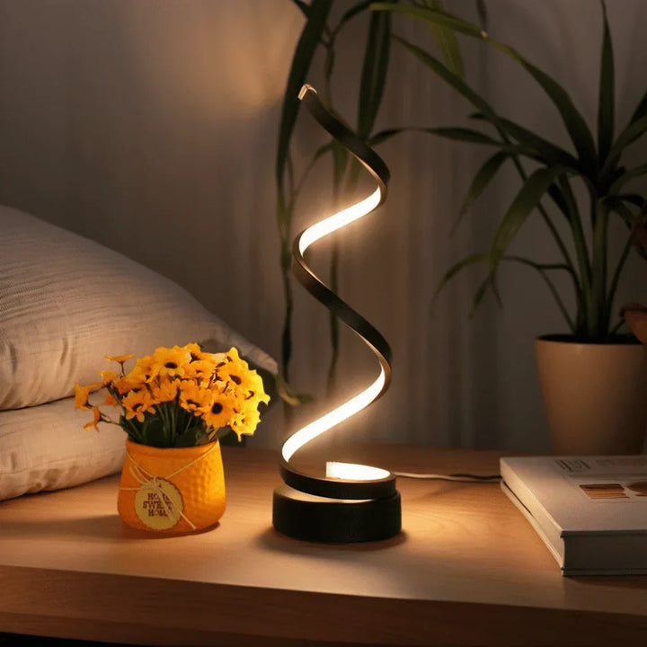 SpiralLight LED Tischlampe mit dimmbarem Licht und Touch-Steuerung