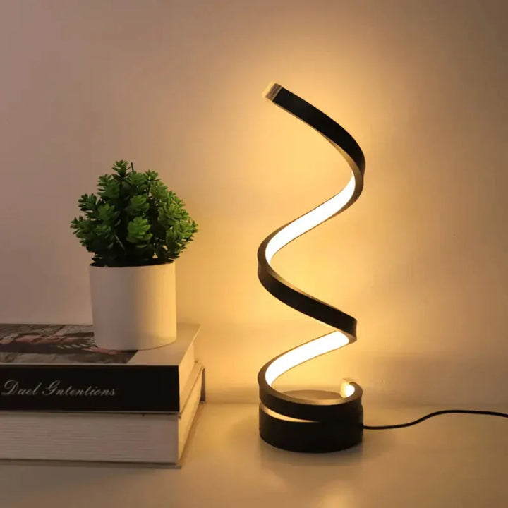 SpiralLight LED Tischlampe mit dimmbarem Licht und Touch-Steuerung