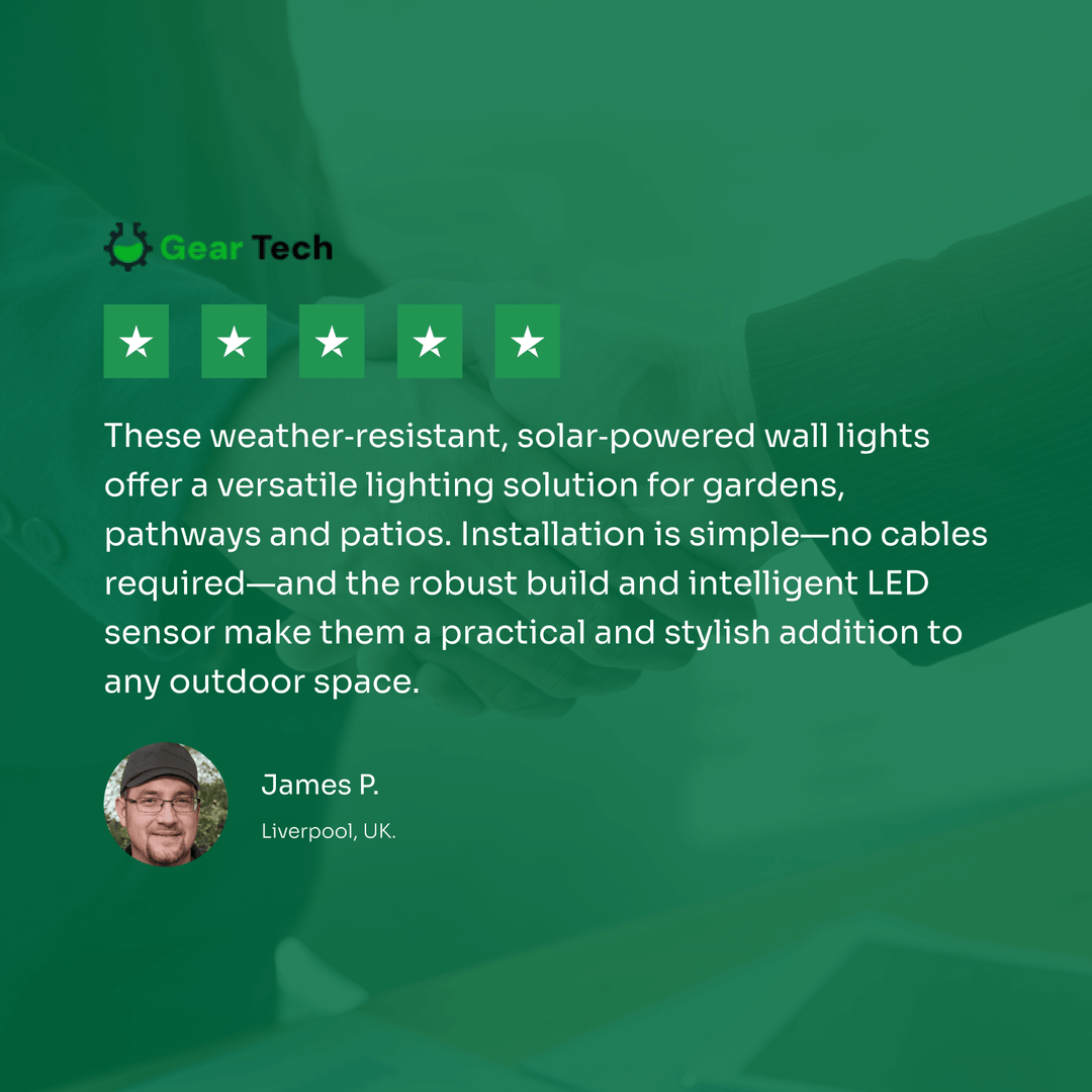 Drahtlose LED-Solar-Wandlichter - Außenbeleuchtung für Wege und Terrassen, energieeffizient und wetterbeständig