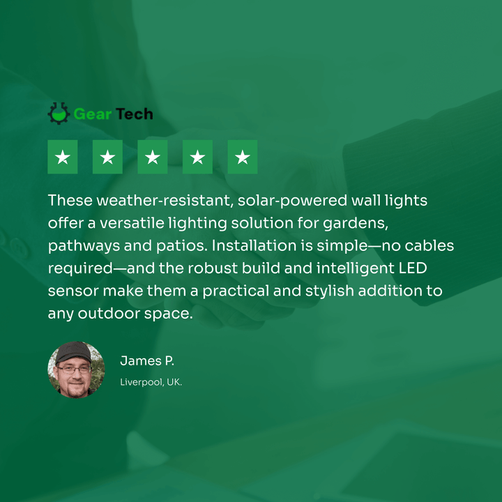 Drahtlose LED-Solar-Wandlichter - Außenbeleuchtung für Wege und Terrassen, energieeffizient und wetterbeständig