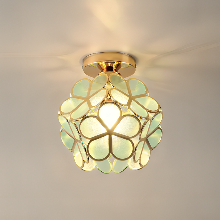 Retro-Stil PVC Deckenlampe – Blumenmuster für einen einzigartigen Look