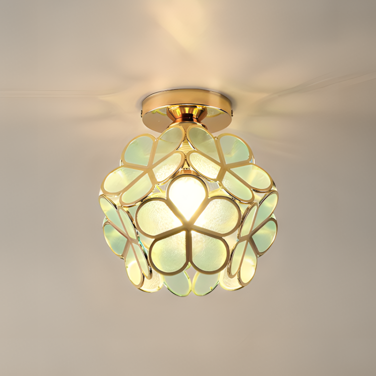 PetalLume – Retro-Glas-Deckenlampe mit Blumen