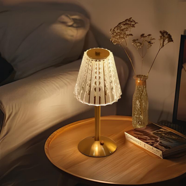 Goldene Kristall Tischlampe - Aurora Luxe