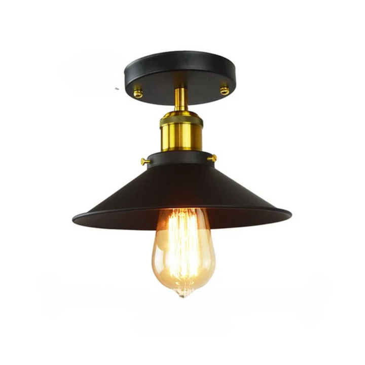 Vintage-Deckenlampe im Industriedesign, Retro-Deckenlicht mit Edison-Glühbirne, LED-kompatibel
