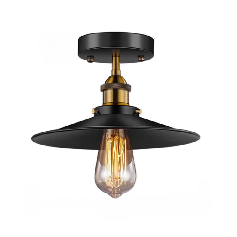 Vintage-Deckenlampe im Industriedesign, Retro-Deckenlicht mit Edison-Glühbirne, LED-kompatibel