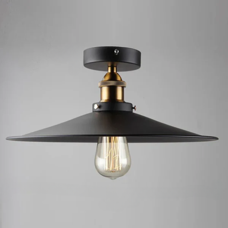 Vintage-Deckenlampe im Industriedesign, Retro-Deckenlicht mit Edison-Glühbirne, LED-kompatibel