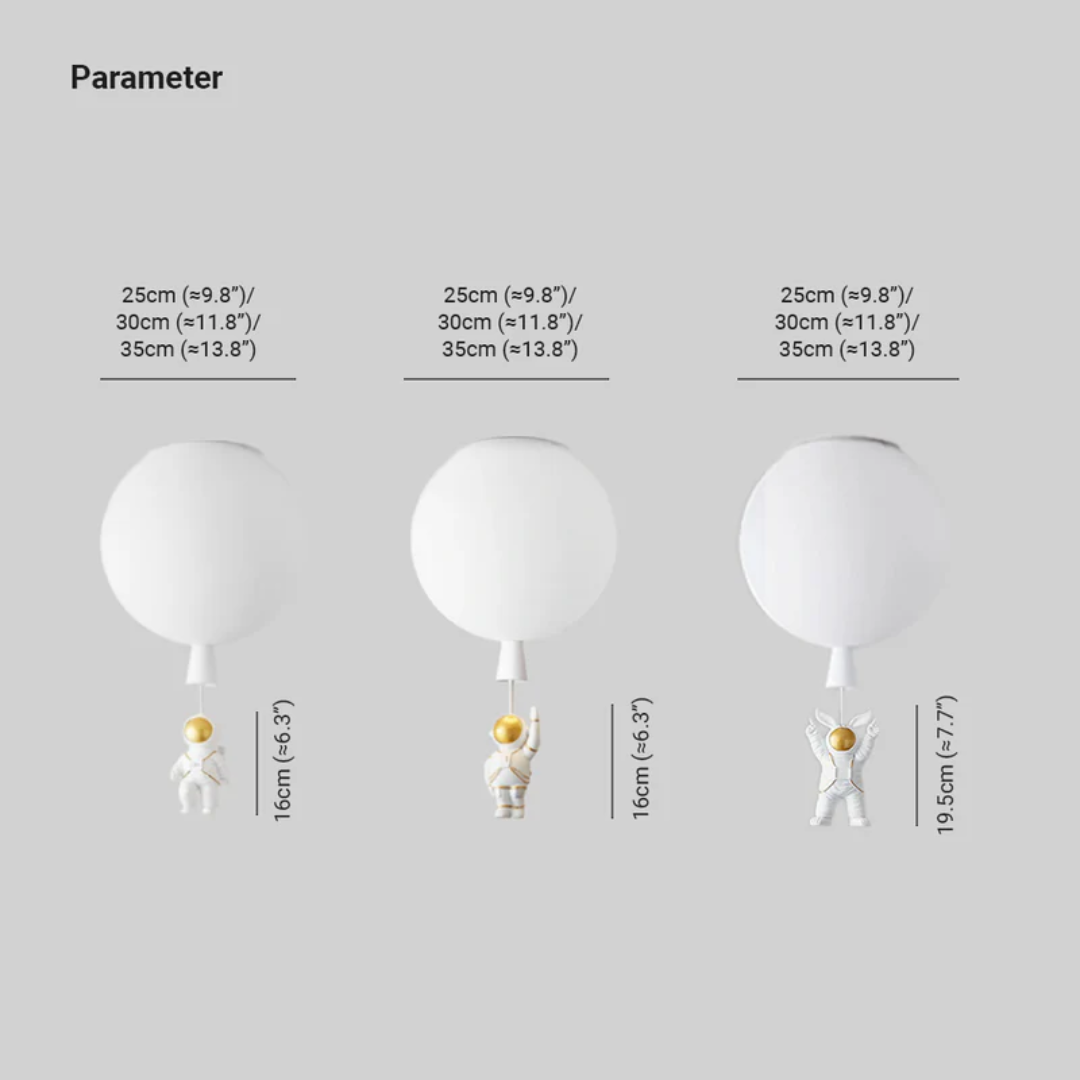 Trendige Mond/Astronaut Kinderzimmer LED Deckenlampe - CosmoGlow