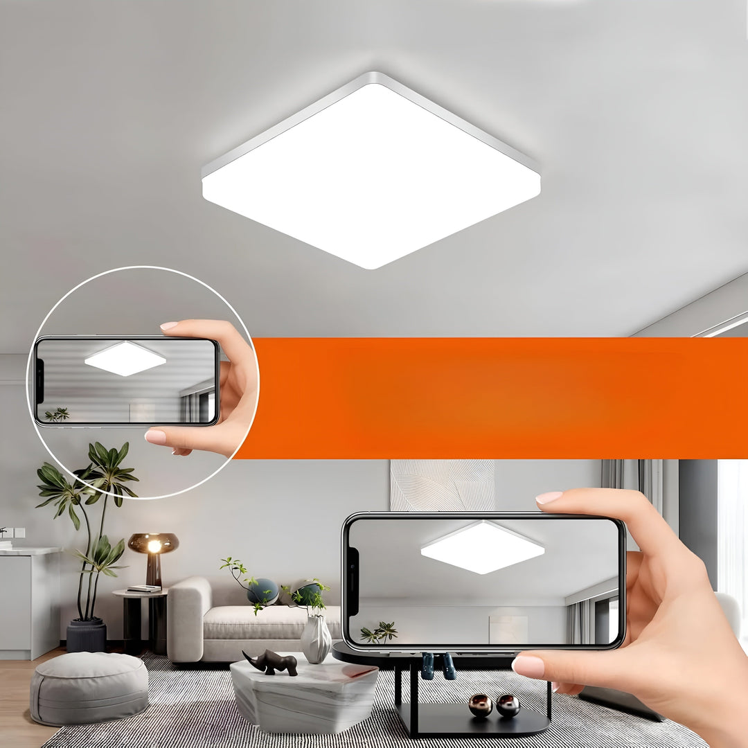 Quadratische LED-Deckenleuchte – Gleichmäßiges, Angenehmes Licht | Suitable für Wohnzimmer & Badezimmer