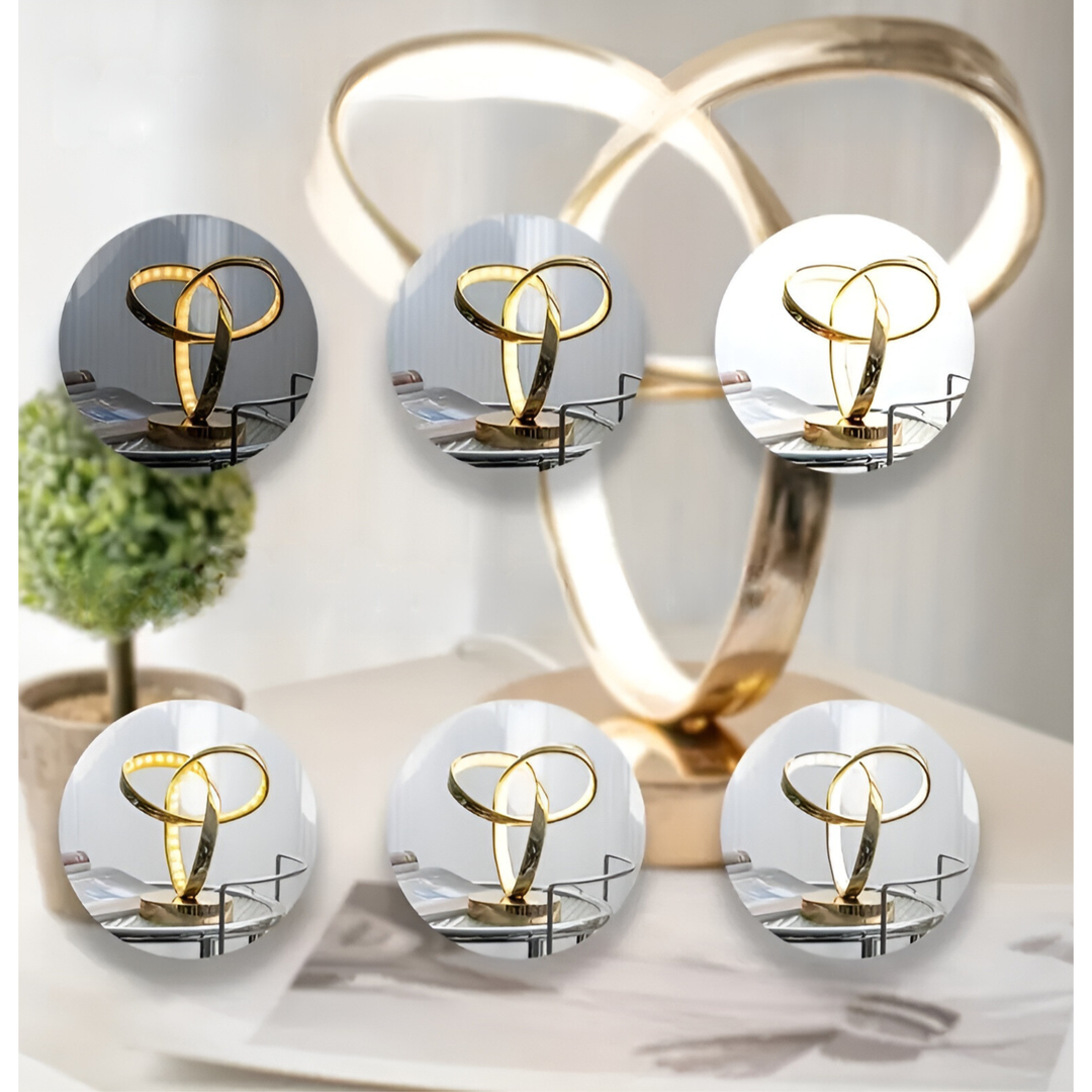 Lampe - Luxuriöse goldene Möbius-Ring-Schreibtischleselampe