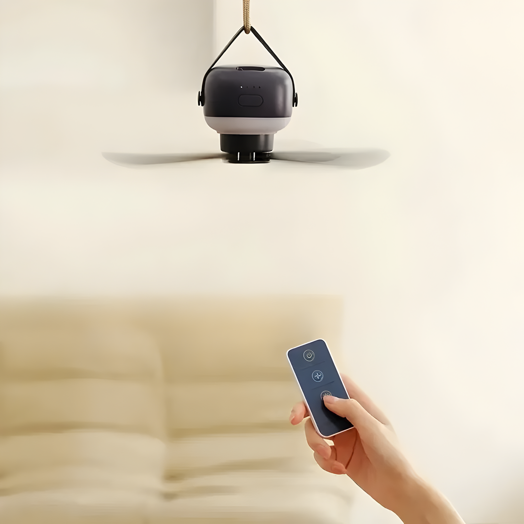 BreezeNova - Portable Deckenventilatorlampe mit Fernbedienung