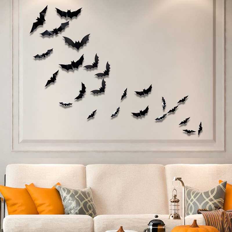 3D Fledermaus LED Wanddekoration — Machen Sie Ihr Zuhause zur gruseligsten Halloween-Bühne mit lebensechten Flugillusionen!