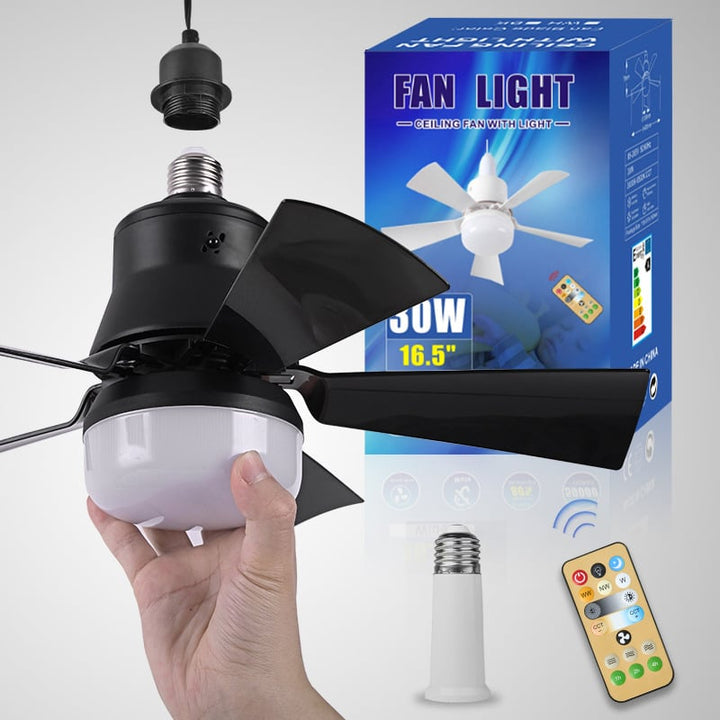 2-IN-1 TRAGBARER DECKENVENTILATOR & LICHT mit Fernbedienung