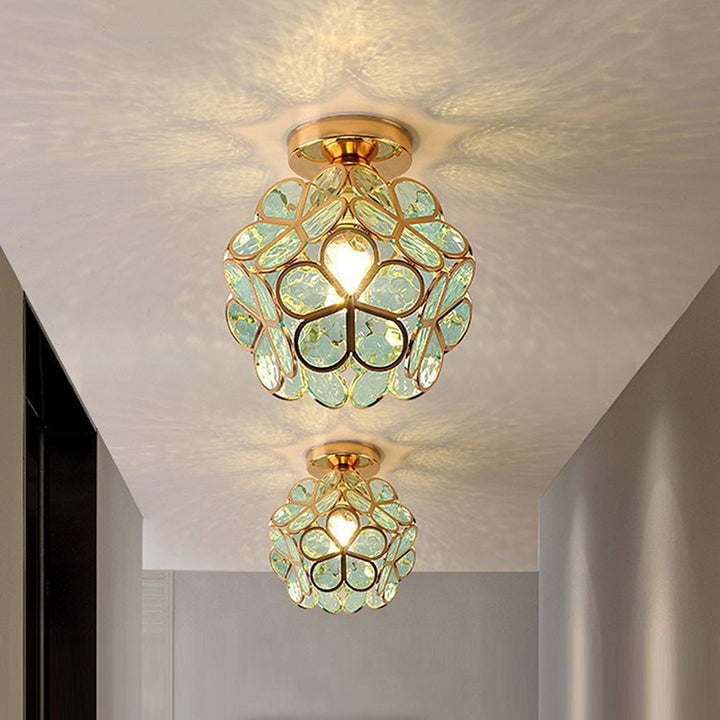 Künstlerische Glas-Deckenlampe mit Blumenmuster - FlowerHall
