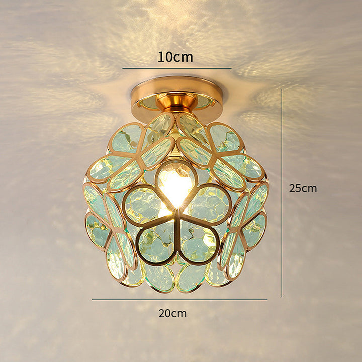 Künstlerische Glas-Deckenlampe mit Blumenmuster - FlowerHall
