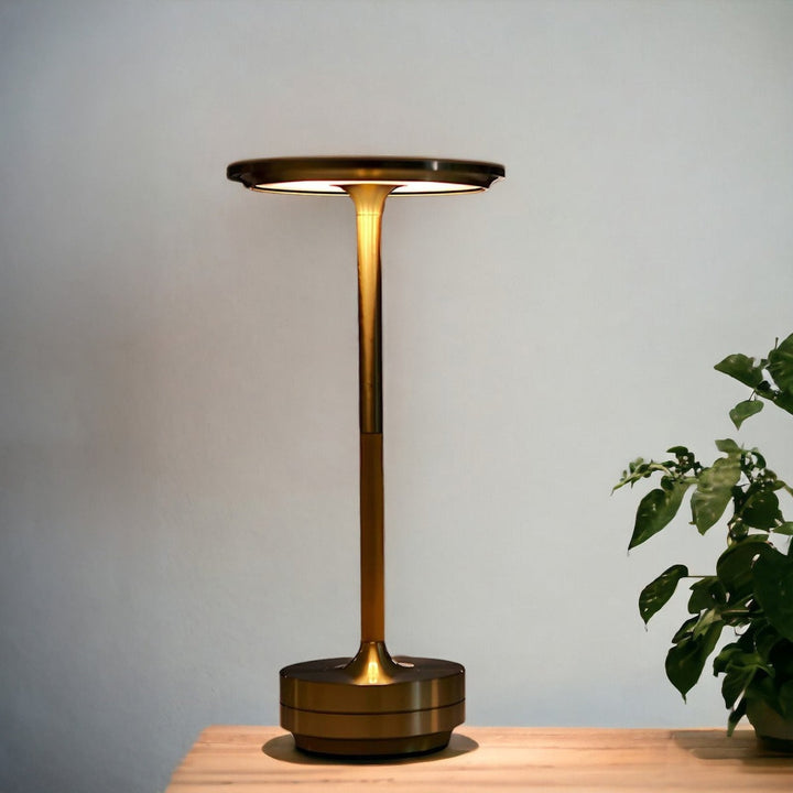 Kabellose wiederaufladbare moderne Aura-Tischlampe mit Touch-Steuerung | Drahtloses LED-Licht für moderne Beistelltische und Bürotische | Minimalistische Tischlampe