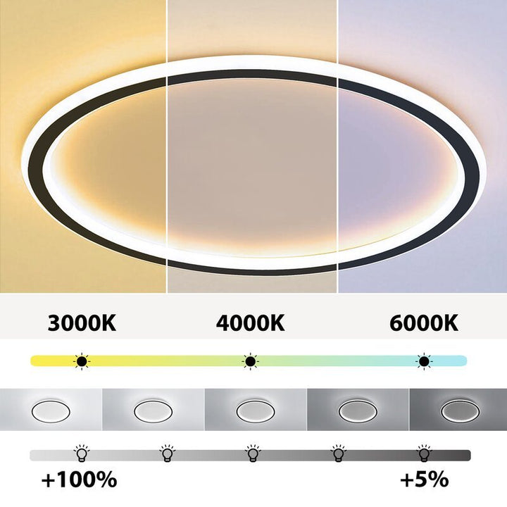 LunaNova - Moderne LED-Deckenleuchte Metall/Acryl für Wohn- und Schlafzimmer, Black/weißes Design