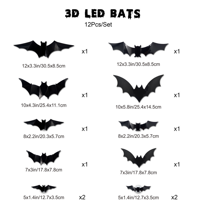 3D Fledermaus LED Wanddekoration — Machen Sie Ihr Zuhause zur gruseligsten Halloween-Bühne mit lebensechten Flugillusionen!