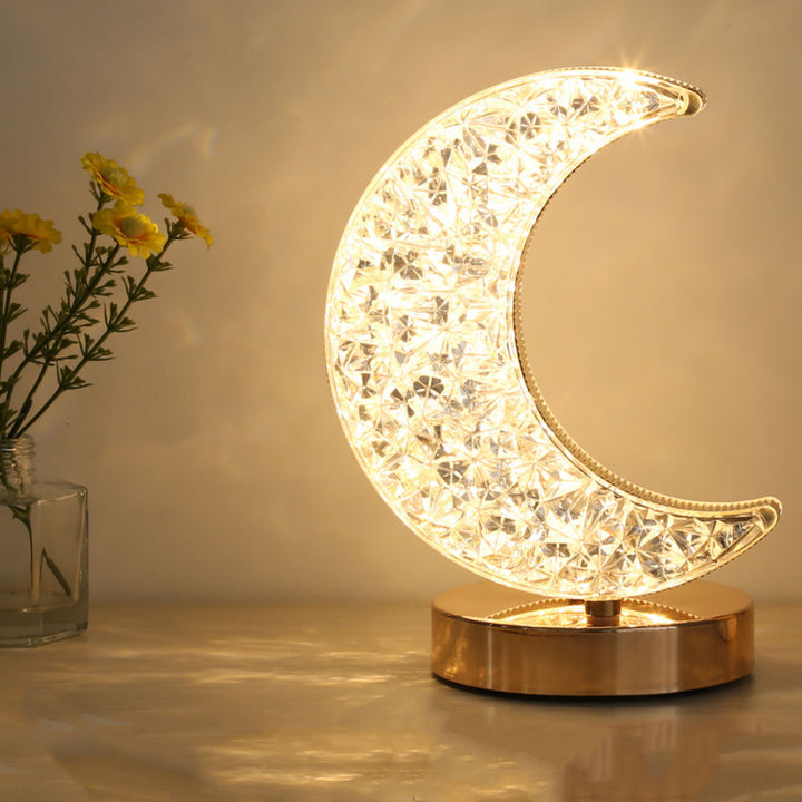 Kristall-Wachmondlampe mit einstellbarer Helligkeit USB