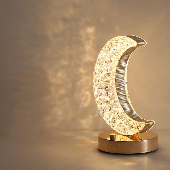 Kristall-Wachmondlampe mit einstellbarer Helligkeit USB