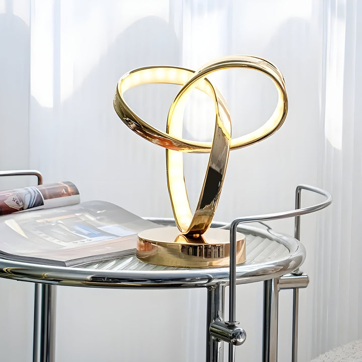 Lampe - Luxuriöse goldene Möbius-Ring-Schreibtischleselampe