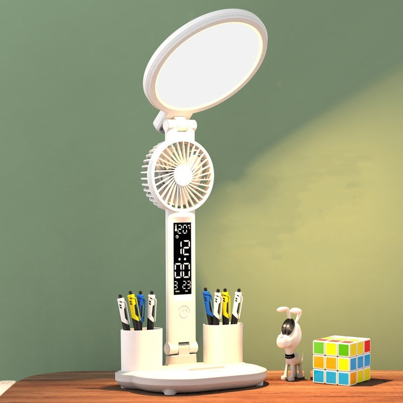 LED-Tischlampe mit Uhr und USB.
