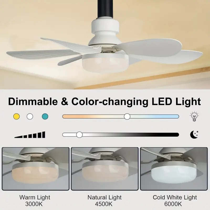 2-IN-1 TRAGBARER DECKENVENTILATOR & LICHT mit Fernbedienung