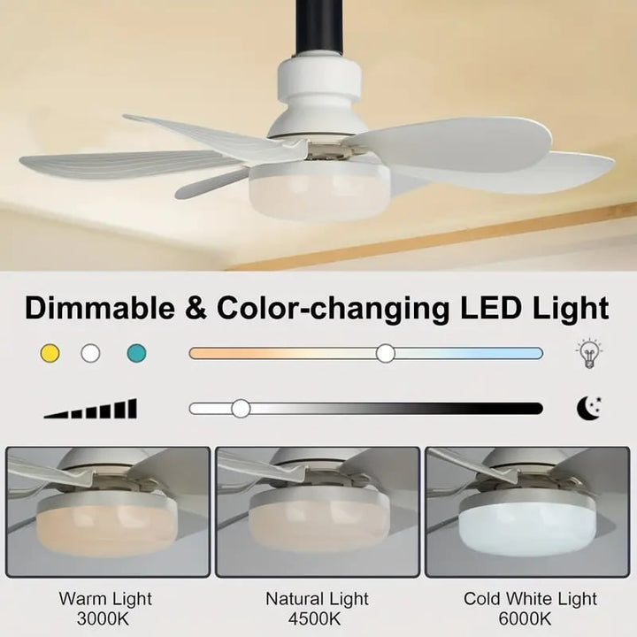 2-IN-1 TRAGBARER DECKENVENTILATOR & LICHT mit Fernbedienung