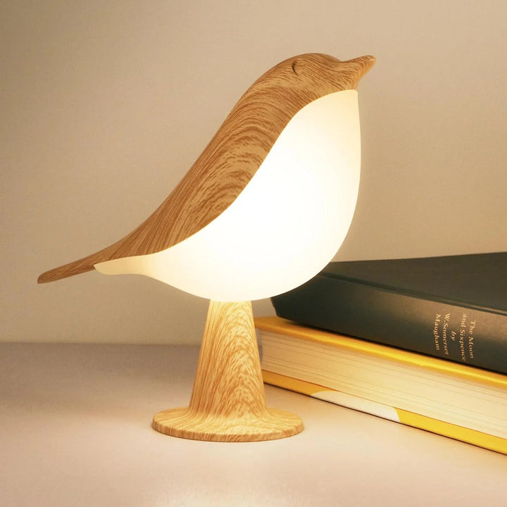 Touch-Control Holz Vogel Nachtlicht - Aufladbare LED Nachttischlampe